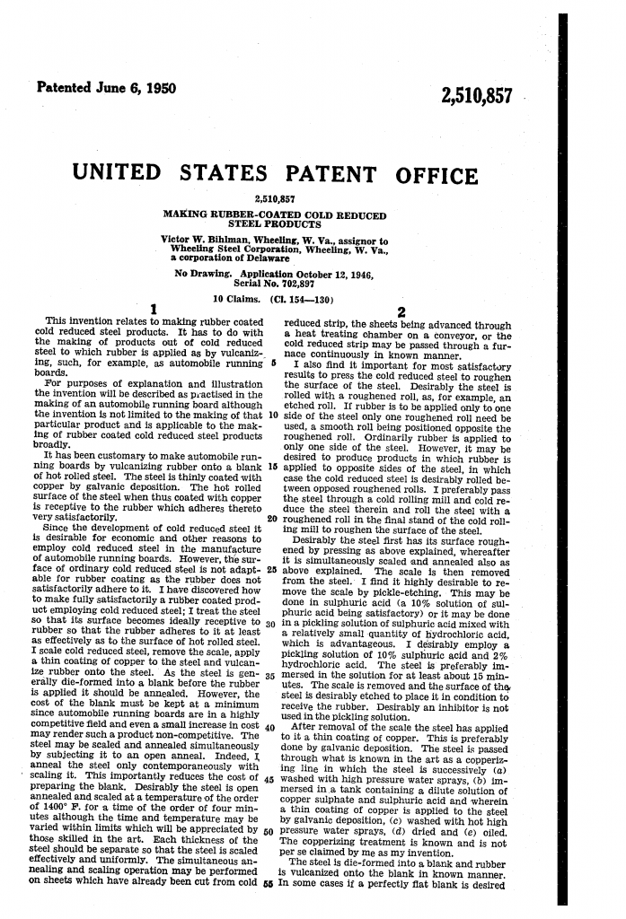 Patenting requirements for Bonding processes.