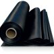 A Roll Of Industrial Material Black Rubber Sheet.